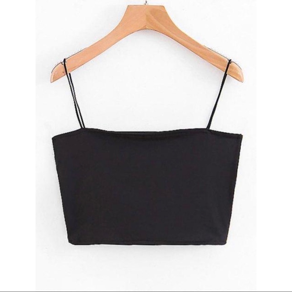 *New- never worn* Black Spaghetti Strap Crop Top